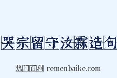 哭宗留守汝霖造句是什么意思的图片